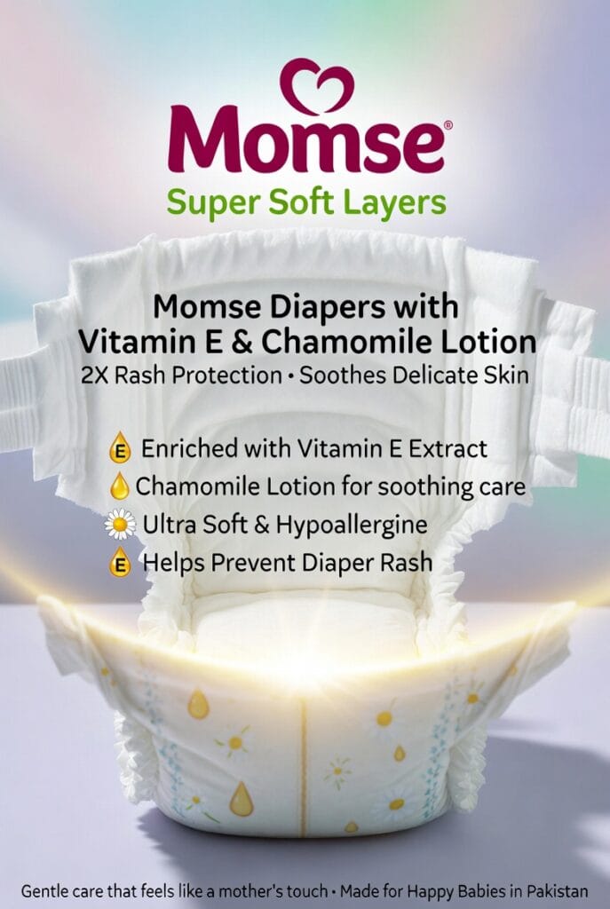 Momse Vitamin E enriched diaper fabric closeup